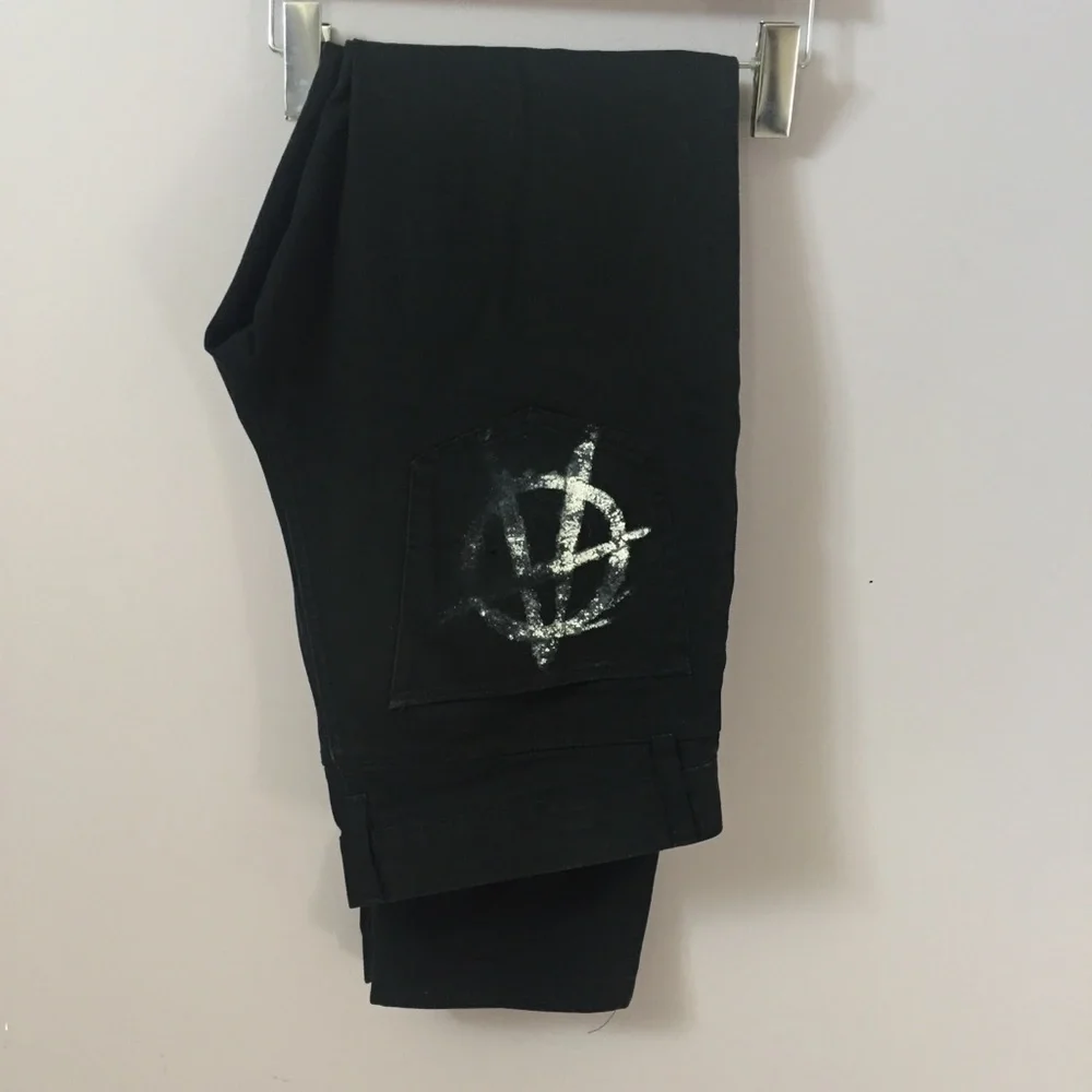 Ralph Lauren Ripped + Distressed Sons of Anarchy Style Black Jeans Denim 30 - Picture 11 of 11